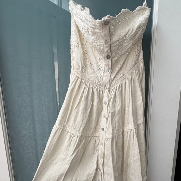 Free People Evelyn Eyelet Midi Dress Size XS - Picture 2 of 5